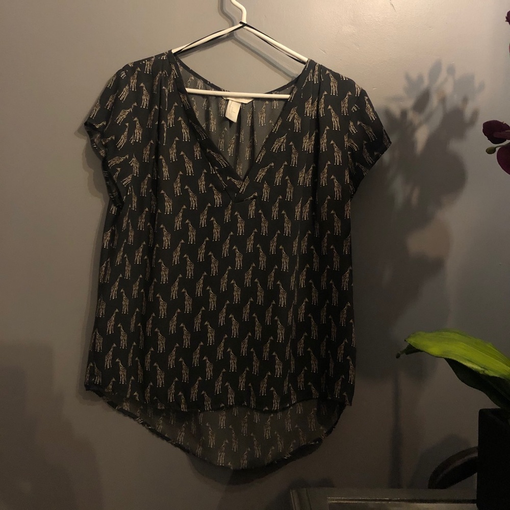 H&M giraffe blouse size 14